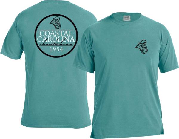 Image One Men's Coastal Carolina Chanticleers Teal Simple Lines T-Shirt