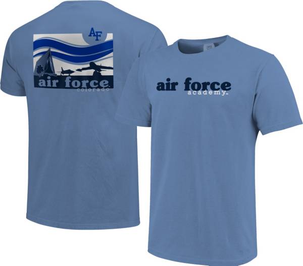 Image One Men's Air Force Falcons Washed Denim Campus Scene T-Shirt