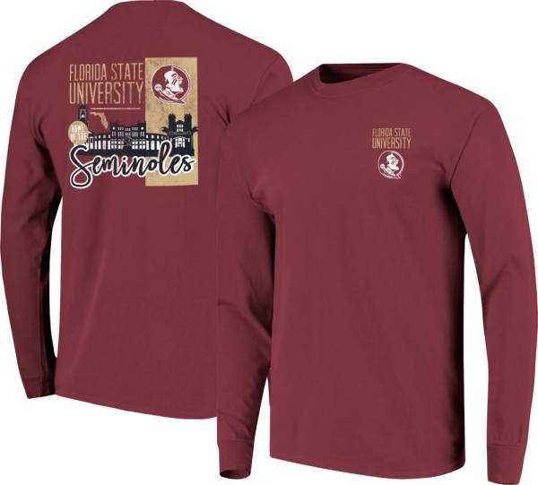 Image One Men's Florida State Seminoles Garnet Building Strip Long Sleeve T-Shirt