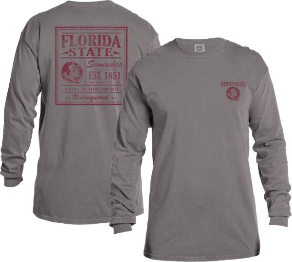 Image One Men's Florida State Seminoles Grey Vintage Poster Long Sleeve T-Shirt product image