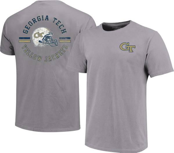 Image One Men's Georgia Tech Yellow Jackets Grey Helmet Arch T-Shirt