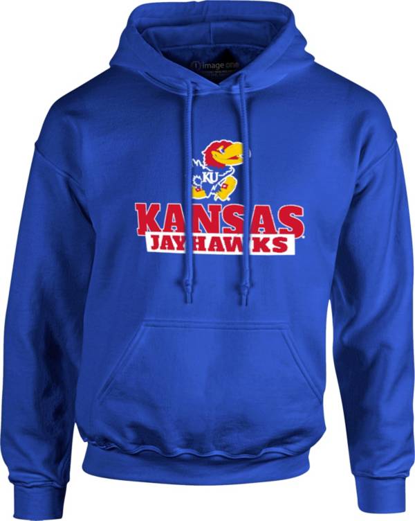 Image One Men's Kansas Jayhawks Blue School Pride Hoodie