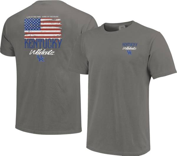 Image One Men's Kentucky Wildcats Grey Worn Flag T-Shirt