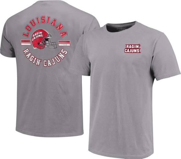 Image One Men's Louisiana-Lafayette Ragin' Cajuns Grey Helmet Arch T-Shirt