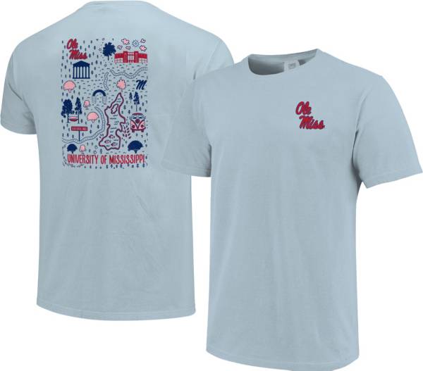 Image One Men's Ole Miss Rebels Chambray Campground Map T-Shirt