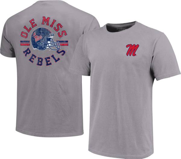 Image One Men's Ole Miss Rebels Grey Helmet Arch T-Shirt