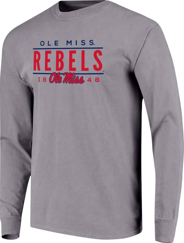 Image One Men's Ole Miss Rebels Grey Traditional Long Sleeve T-Shirt product image