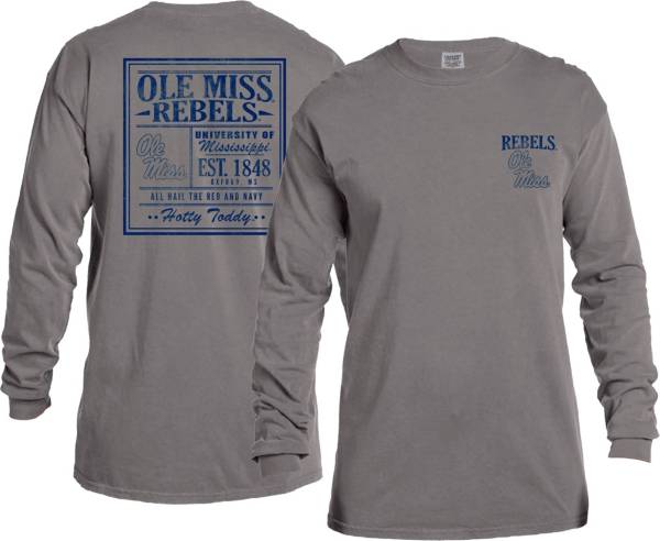 Image One Men's Ole Miss Rebels Grey Vintage Poster Long Sleeve T-Shirt product image