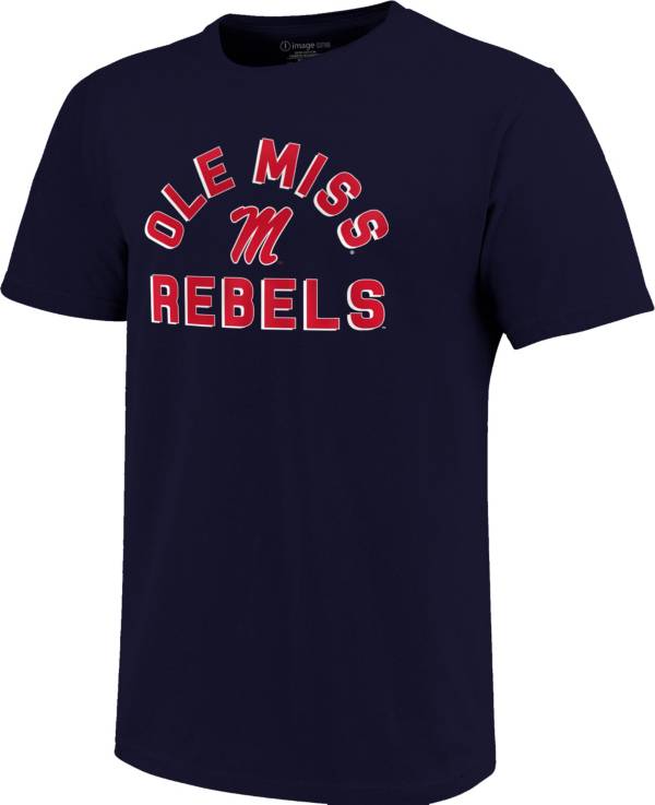 Image One Men's Ole Miss Rebels Blue Retro Stack T-Shirt