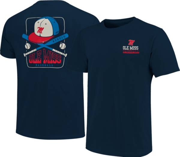 Image One Men's Ole Miss Rebels Blue Baseball Cap T-Shirt