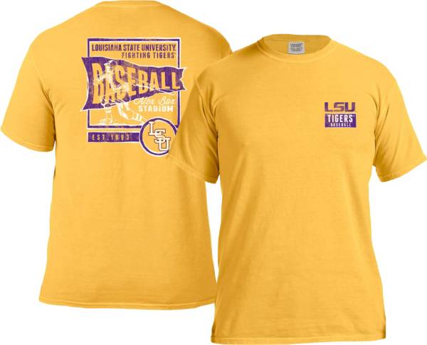 Image One Men's LSU Tigers Gold Baseball Flag T-Shirt product image