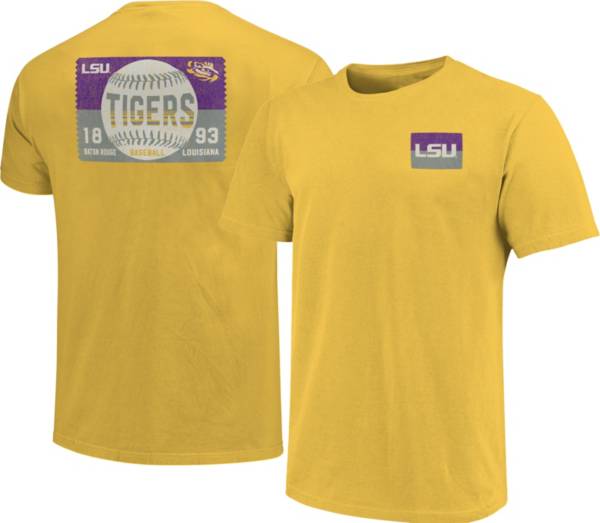 Image One Men's LSU Tigers Gold Baseball Ticket T-Shirt