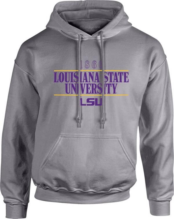 Image One Men's LSU Tigers Grey University Type Hoodie