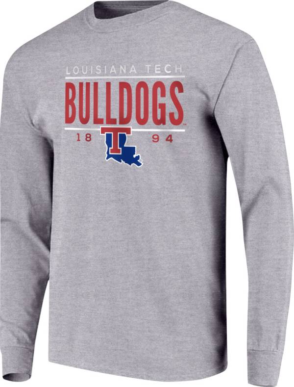Image One Men's Louisiana Tech Bulldogs Grey Traditional Long Sleeve T-Shirt