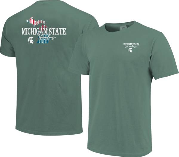 Image One Men's Michigan State Spartans Green Stars N Stripes T-Shirt