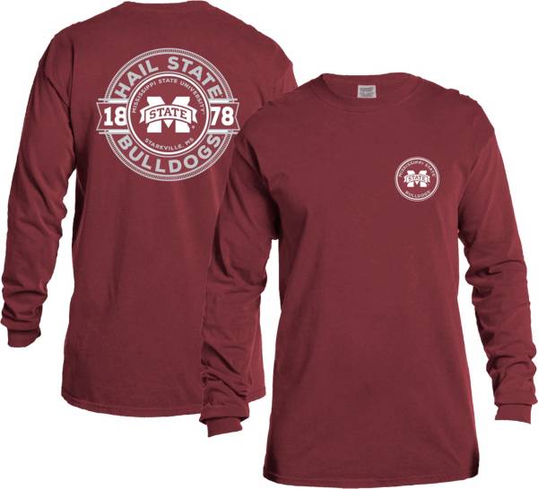 Image One Men's Mississippi State Bulldogs Maroon Rounds Long Sleeve T-Shirt