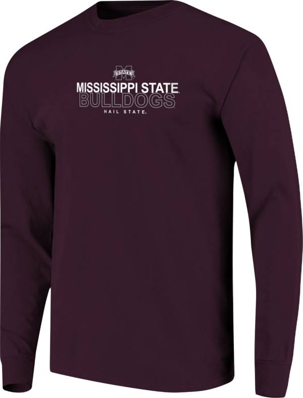 Image One Men's Mississippi State Bulldogs Maroon Overtype Logo Long Sleeve T-Shirt product image