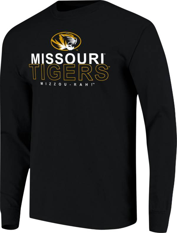 Image One Men's Missouri Tigers Black Overtype Logo Long Sleeve T-Shirt