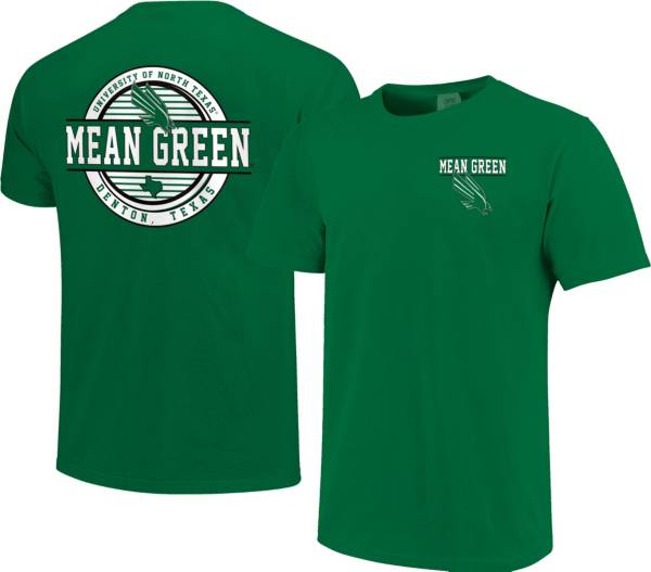 Image One Men's North Texas Mean Green Striped Stamp Green T-Shirt