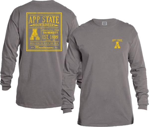 Image One Men's Appalachian State Mountaineers Grey Vintage Poster Long Sleeve T-Shirt