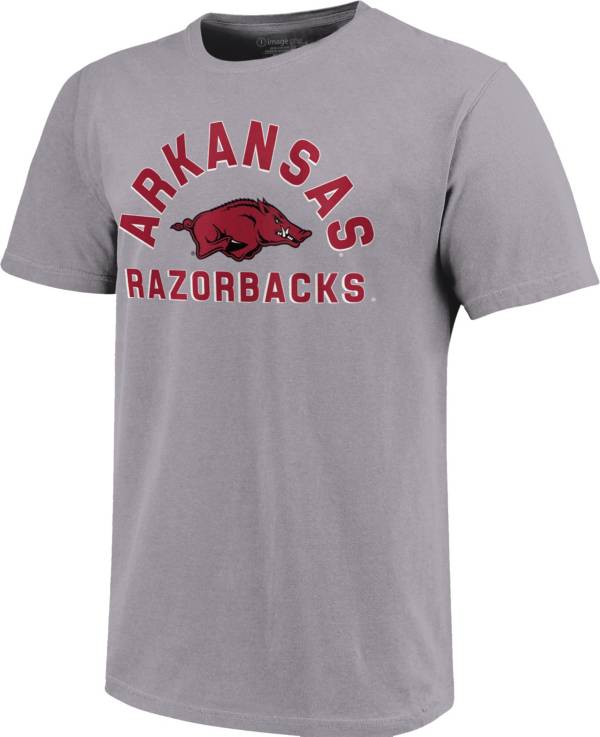 Image One Men's Arkansas Razorbacks Grey Retro Stack T-Shirt product image