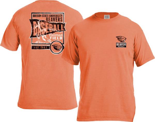 Image One Men's Oregon State Beavers Orange Baseball Flag T-Shirt