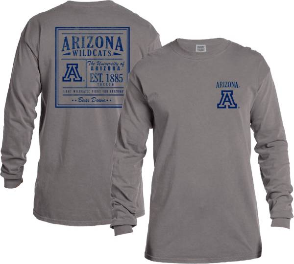 Image One Men's Arizona Wildcats Grey Vintage Poster Long Sleeve T-Shirt