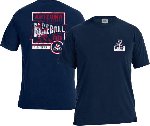 Image One Men's Arizona Wildcats Navy Baseball Flag T-Shirt