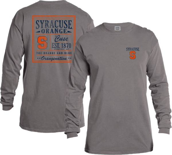 Image One Men's Syracuse Orange Grey Vintage Poster Long Sleeve T-Shirt