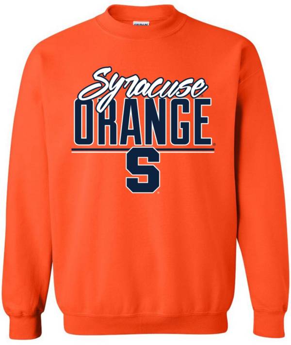 Image One Men's Syracuse Orange Orange Script Crew Neck Sweatshirt