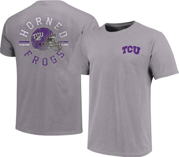 Image One Men's TCU Horned Frogs Grey Helmet Arch T-Shirt