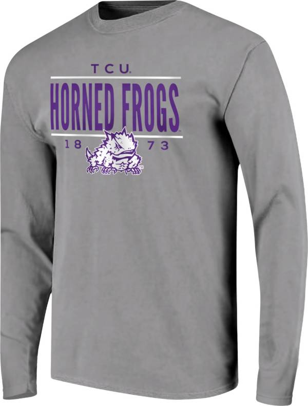 Image One Men's TCU Horned Frogs Grey Traditional Long Sleeve T-Shirt