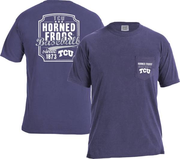 Image One Men's TCU Horned Frogs Purple Pocket T-Shirt