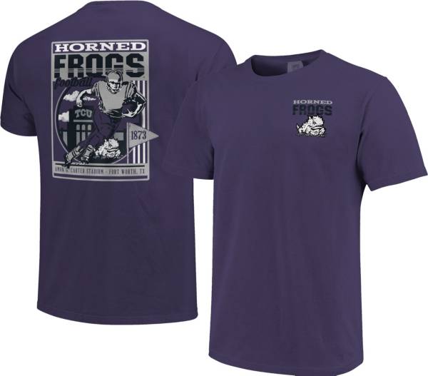 Image One Men's TCU Horned Frogs Purple Retro Poster T-Shirt