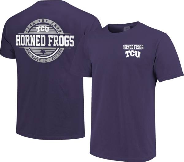 Image One Men's TCU Horned Frogs Purple Striped Stamp T-Shirt