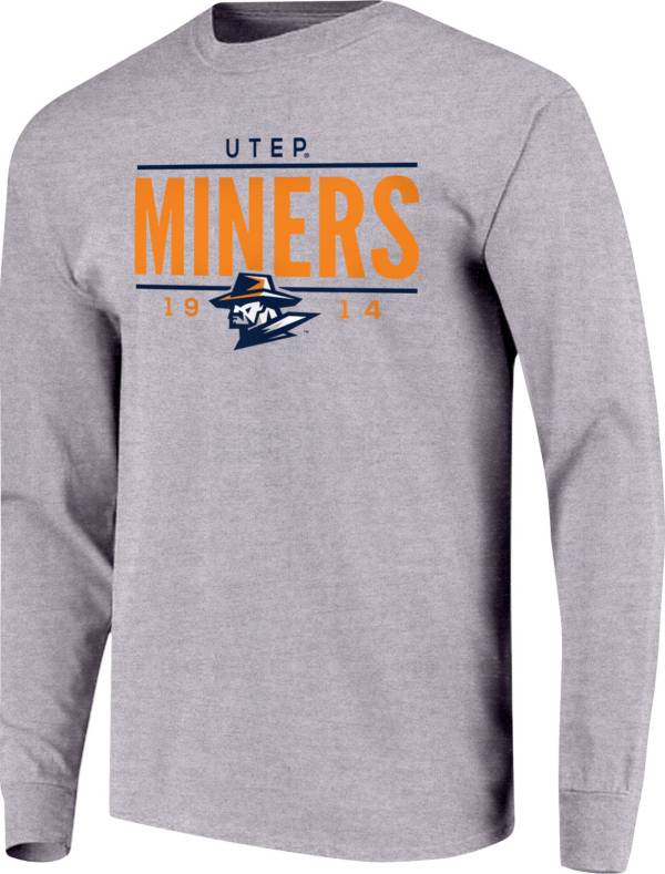 Image One Men's UTEP Miners Grey Traditional Long Sleeve T-Shirt
