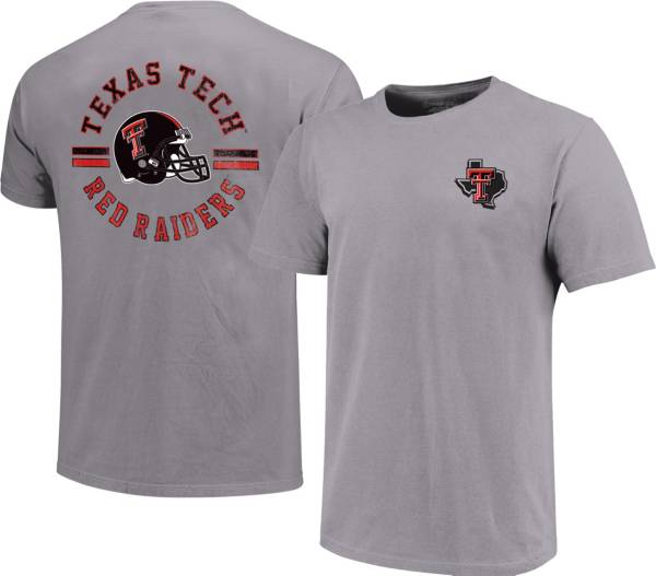 Image One Men's Texas Tech Red Raiders Grey Helmet Arch T-Shirt