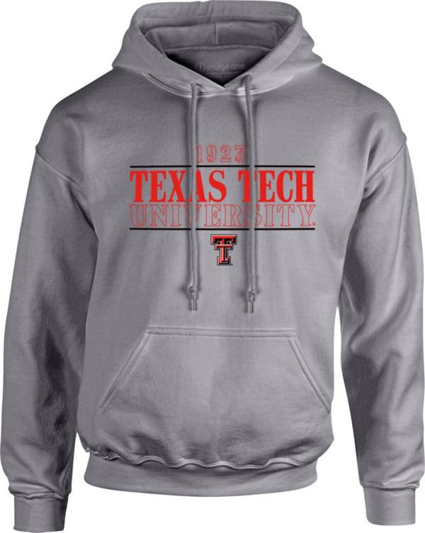 Image One Men's Texas Tech Red Raiders Grey University Type Hoodie