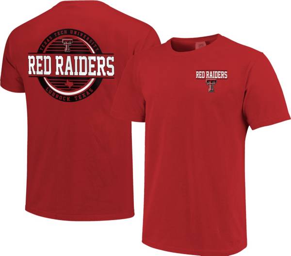 Image One Men's Texas Tech Red Raiders Red Striped Stamp T-Shirt