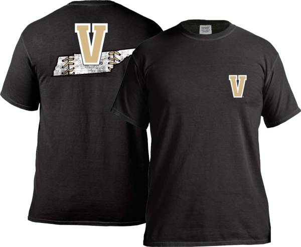 Image One Men's Vanderbilt Commodores Black Baseball Laces T-Shirt