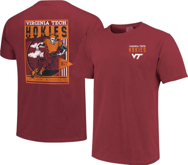 Image One Men's Virginia Tech Hokies Maroon Retro Poster T-Shirt