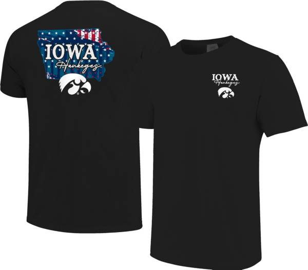 Image One Men's Iowa Hawkeyes Black Stars N Stripes T-Shirt