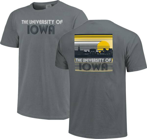 Image One Men's Iowa Hawkeyes Grey Campus Vintage Stripes T-Shirt product image