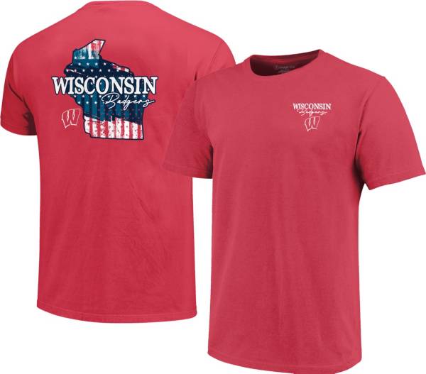 Image One Men's Wisconsin Badgers Red Stars N Stripes T-Shirt product image