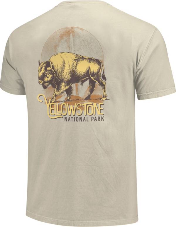 Image One Men's Yellowstone Bison Landscape Graphic T-Shirt