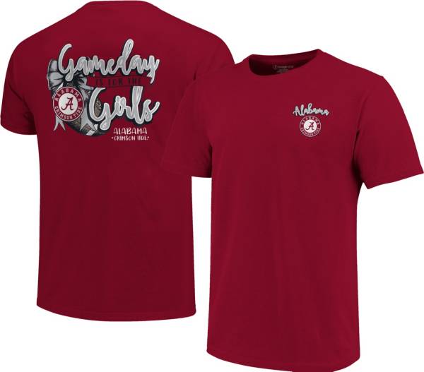 Image One Women's Alabama Crimson Tide Crimson Gameday Bow T-Shirt