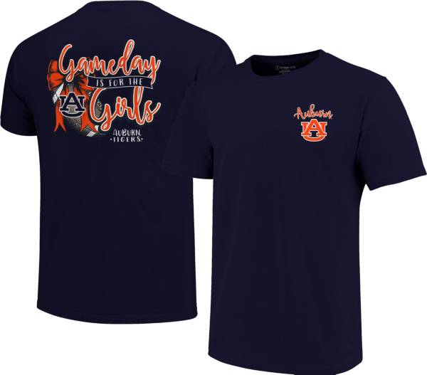 Image One Women's Auburn Tigers Blue Gameday Bow T-Shirt