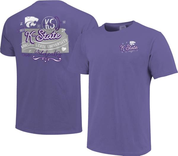 Image One Women's Kansas State Wildcats Purple Doodles T-Shirt