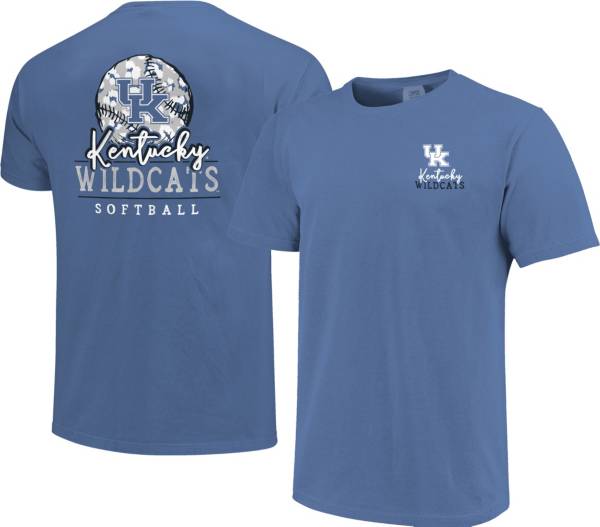Image One Women's Kentucky Wildcats Blue Pattern Script Softball T-Shirt