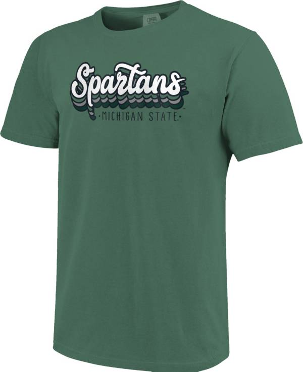 Image One Women's Michigan State Spartans Green Retroscript T-Shirt product image